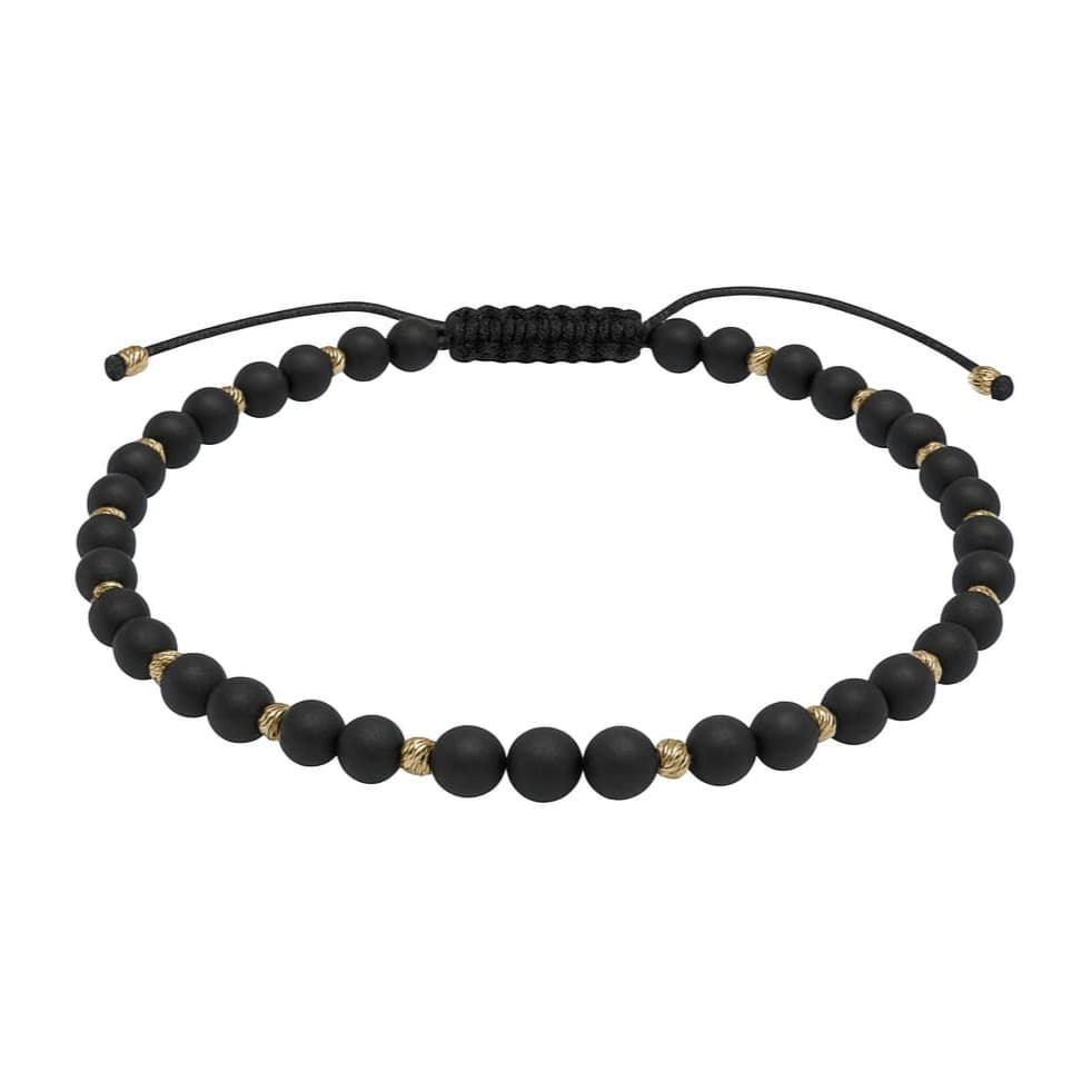 Гривна с черен оникс и златни елементи