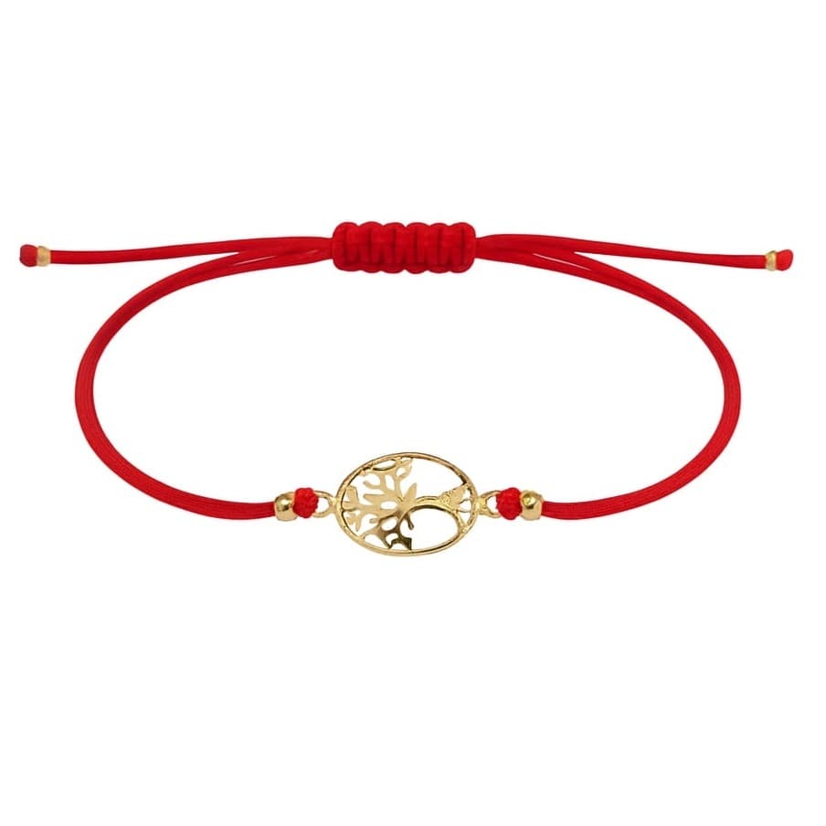 Гривна с червен конец и златно дърво на живота