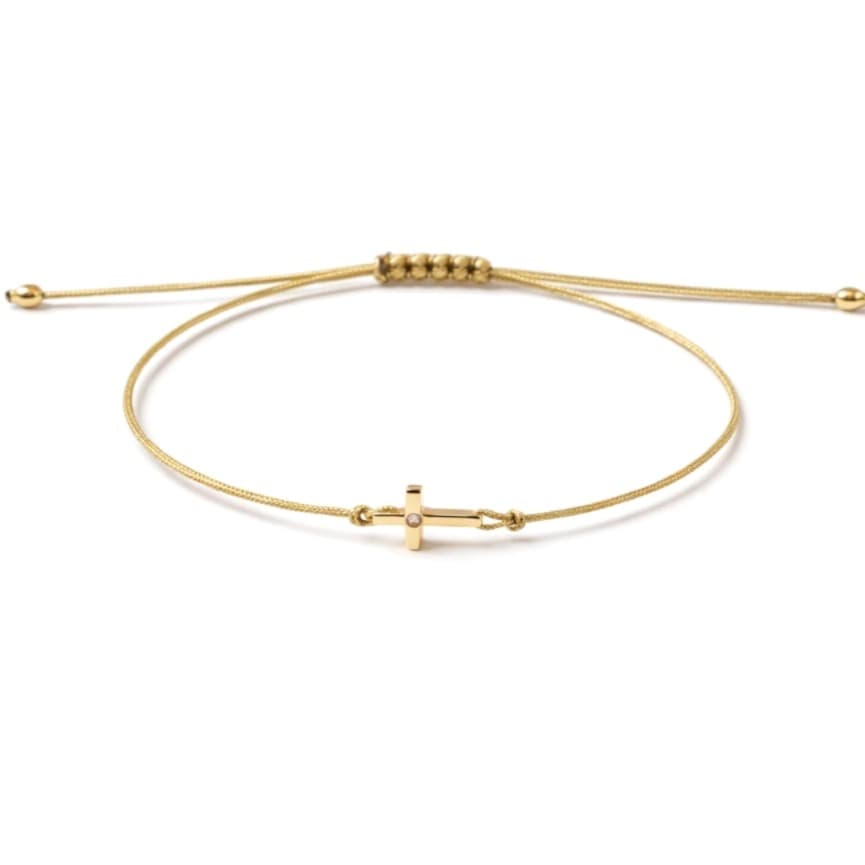 Гривна със златен конец и кръст с диамант