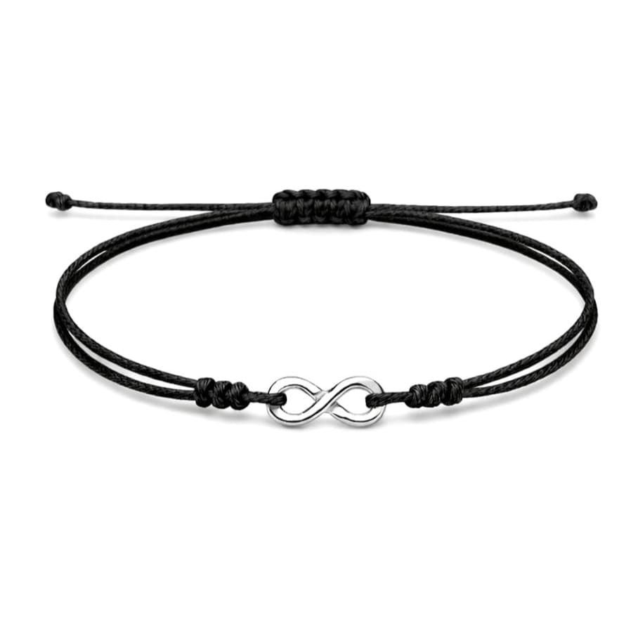 Гривна с черен конец и безкрайност от бяло злато